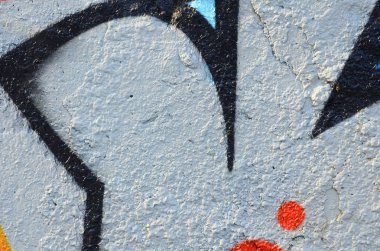 Eski duvar boyalı renkli grafiti çizim mavi sprey boyalar. Duvar yazılarını ve sokak sanat çizim Tema arka plan görüntüsü