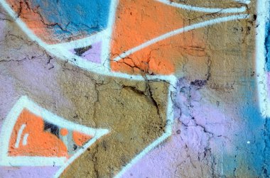 Eski duvar rengi grafiti çizim kırmızı sprey boya boyalı. Duvar yazılarını ve sokak sanat çizim Tema arka plan görüntüsü