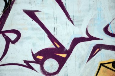 Eski duvar rengi grafiti çizim kırmızı sprey boya boyalı. Duvar yazılarını ve sokak sanat çizim Tema arka plan görüntüsü