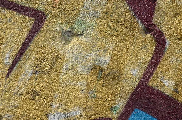 Старая Стена Окрашенная Цветные Граффити Рисует Красные Аэрозольные Краски Фоновое — стоковое фото