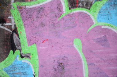 Eski duvar rengi grafiti çizim kırmızı sprey boya boyalı. Duvar yazılarını ve sokak sanat çizim Tema arka plan görüntüsü