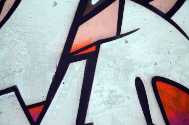 Eski duvar rengi grafiti çizim kırmızı sprey boya boyalı. Duvar yazılarını ve sokak sanat çizim Tema arka plan görüntüsü