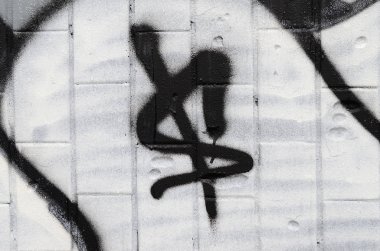 Doları sembolü grafiti tarzı, yoğuşma etkisi altında eski kiremit duvar uygulanan boyanmıştır. Sokak sanatı ve vandalizm kavramı
