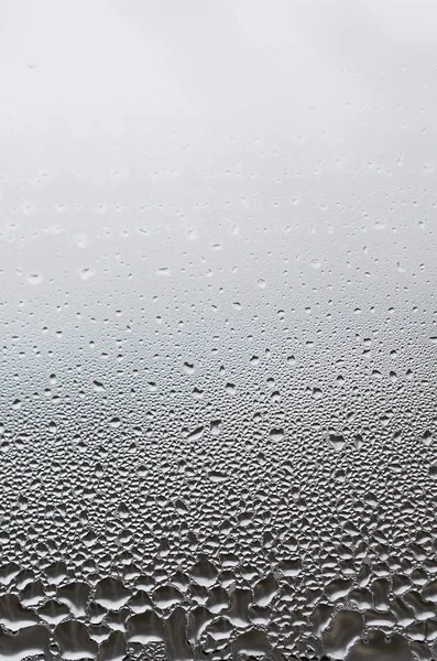 Photo Glass Surface Window Covered Multitude Droplets Various Sizes Background — Stock Photo, Image