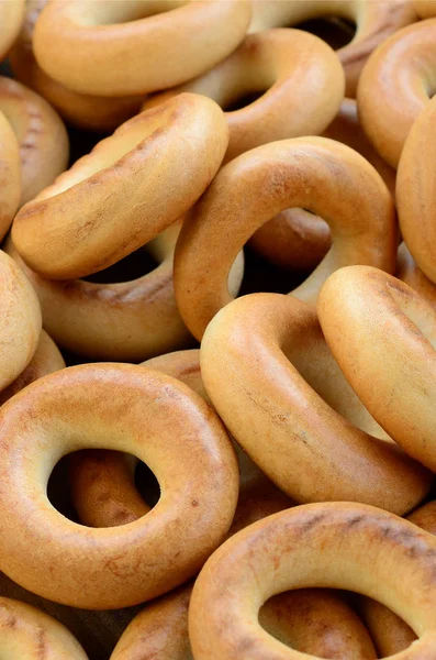 Közelkép Fotó Friss Sárga Bagel Népszerű Egyfajta Lisztet Termékek Egyik — Stock Fotó