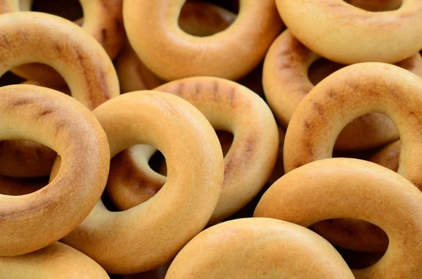 Foto Cerca Rosquillas Amarillas Frescas Tipo Popular Productos Harineros Una —  Fotos de Stock