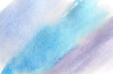 Arka plan illüstrasyon üç sulu boya vuruş şeklinde soğuk mavi ve mor tonlarda gerçekleştirilen