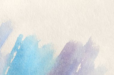 Arka plan illüstrasyon üç sulu boya vuruş şeklinde soğuk mavi ve mor tonlarda gerçekleştirilen