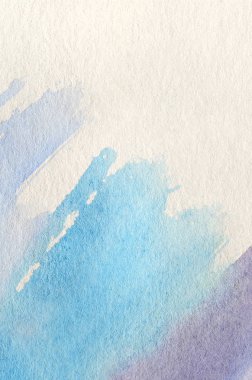 Arka plan illüstrasyon üç sulu boya vuruş şeklinde soğuk mavi ve mor tonlarda gerçekleştirilen