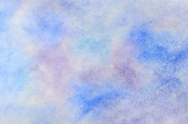 Arka plan illüstrasyon sulu boya konturları ve soğuk mavi ve mor tonlarda idam damla şeklinde