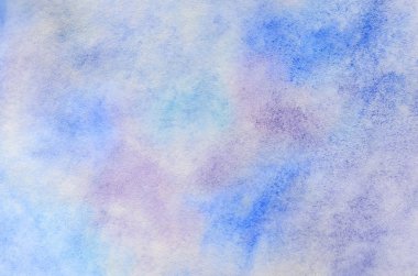 Arka plan illüstrasyon sulu boya konturları ve soğuk mavi ve mor tonlarda idam damla şeklinde