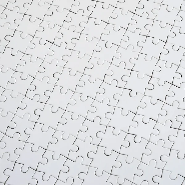 Zblízka Textura Bílá Puzzle Nesmontovaném Stavu Pohled Shora Mnoho Součástí — Stock fotografie