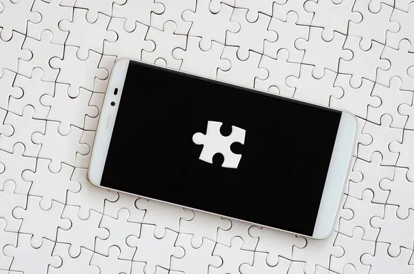 Ein Modernes Großes Smartphone Mit Mehreren Puzzle Elementen Auf Dem — Stockfoto