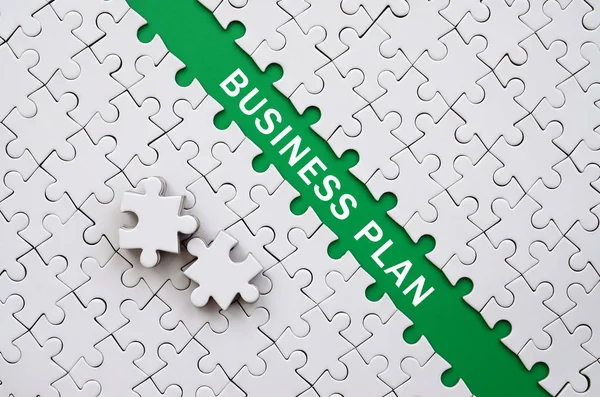 Businessplan Het Groene Pad Gelegd Het Platform Van Een Witte — Stockfoto