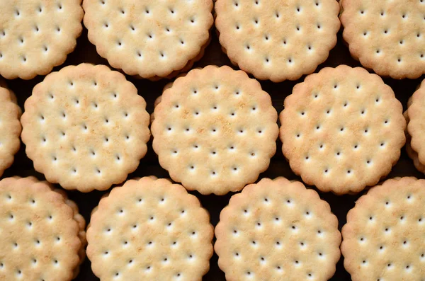 Detailní Obrázek Kola Sendvič Cookies Kokosová Náplň Obrázek Pozadí Detail — Stock fotografie