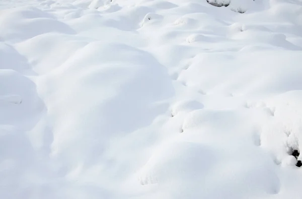 Fragment Van Weg Bedekt Met Een Dikke Laag Sneeuw Textuur — Stockfoto