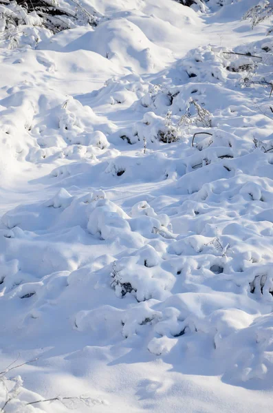 Fragment Van Weg Bedekt Met Een Dikke Laag Sneeuw Textuur — Stockfoto