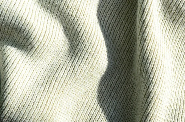 부드러운 노란색 스웨터의 패브릭 텍스처입니다 원사에 바인딩 구조의 매크로 이미지 — 스톡 사진