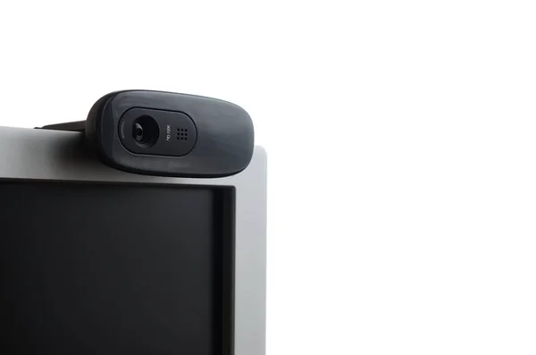 Modern Web Kamera Test Síkképernyős Monitor Van Telepítve Berendezés Részére — Stock Fotó