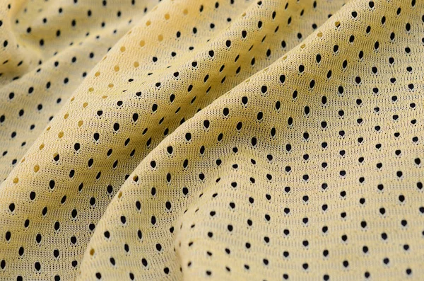 Kuning olahraga jersey kain tekstur dan latar belakang dengan — Stok Foto