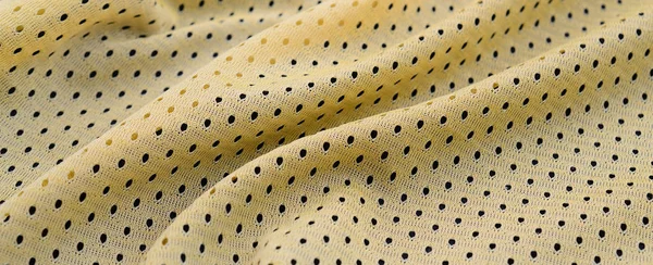 Giallo Sport Jersey Tessuto Abbigliamento Texture Sfondo Con Molte Pieghe — Foto Stock