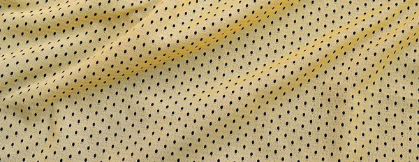 Gele Sport Jersey Kleding Stof Textuur Achtergrond Met Vele Plooien — Stockfoto