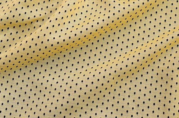 Gele Sport Jersey Kleding Stof Textuur Achtergrond Met Vele Plooien — Stockfoto