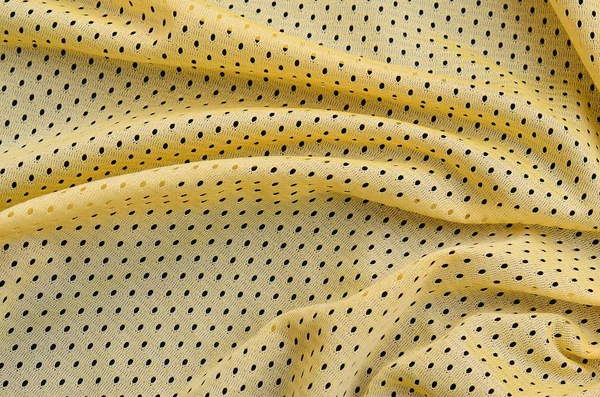 Textura y fondo de tela de jersey deportivo amarillo con — Foto de Stock