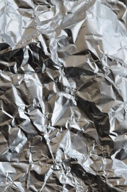 Ezilmiş teneke alüminyum gümüş folyo arka plan doku için parlak buruşuk yüzeyli ince kırışık levha