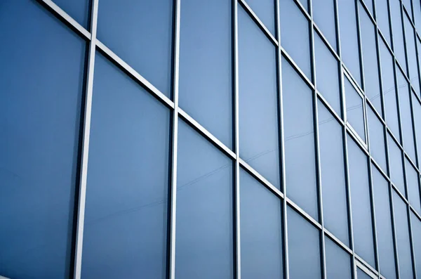 Ventanas Azules Del Edificio Oficinas Pared Vidrio — Foto de Stock