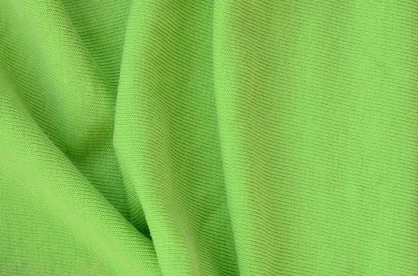 Textura Tela Verde Brillante Material Para Hacer Camisas Blusas — Foto de Stock