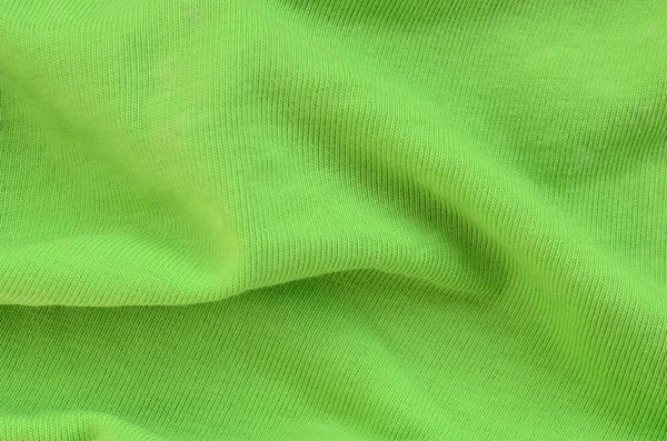 Kumaş Dokusuna Parlak Yeşildir Gömlek Bluz Yapmak Için Malzeme — Stok fotoğraf