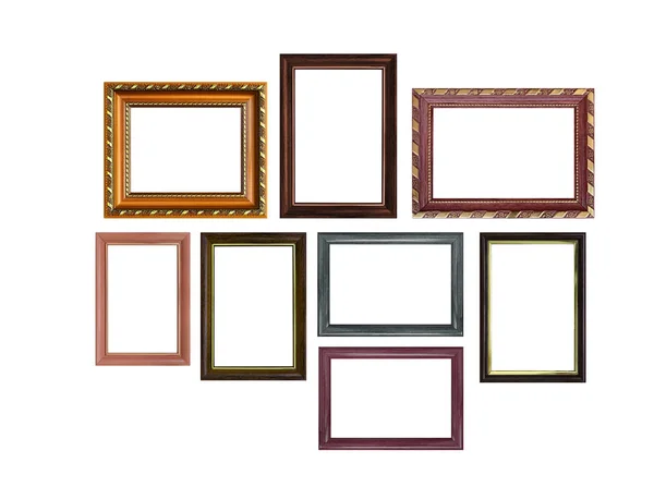 Set van lege afbeeldingsframes met vrije ruimte binnen, geïsoleerd op — Stockfoto