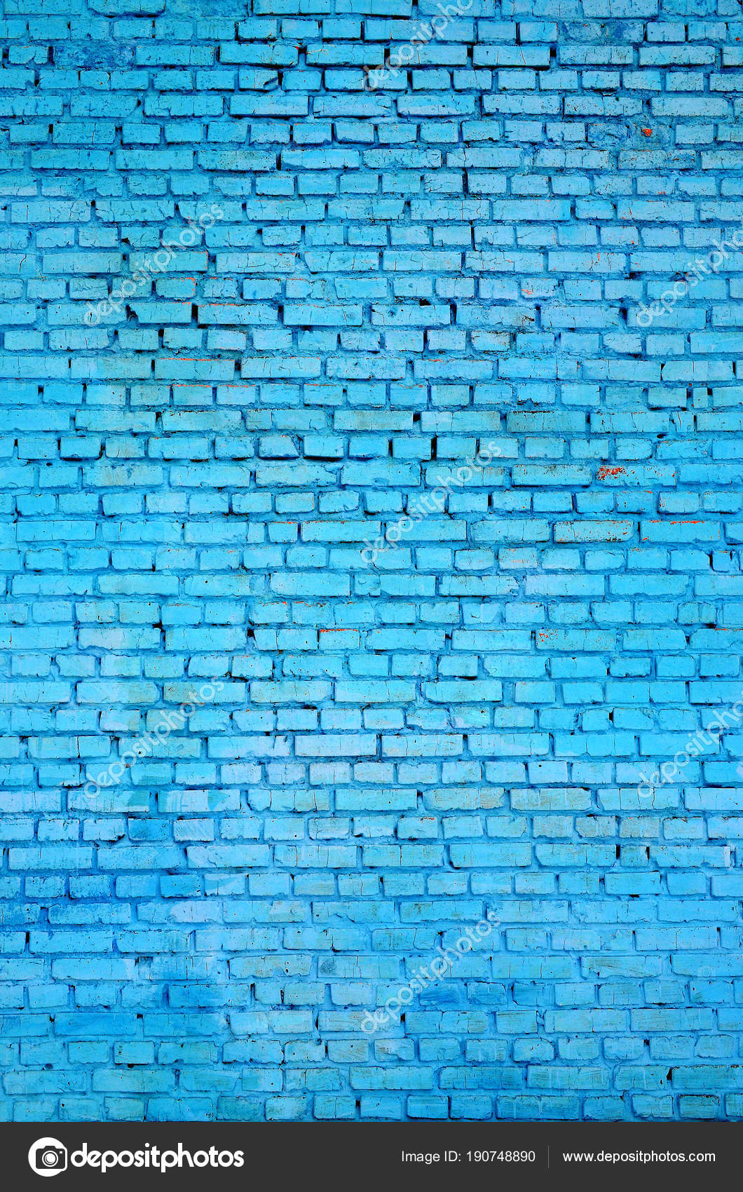 Square brick block wall background and texture. Painted in blue Stock