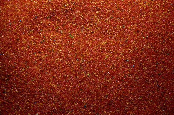 Texture Sable Granulaire Coloré Proximité Grains Rouges — Photo