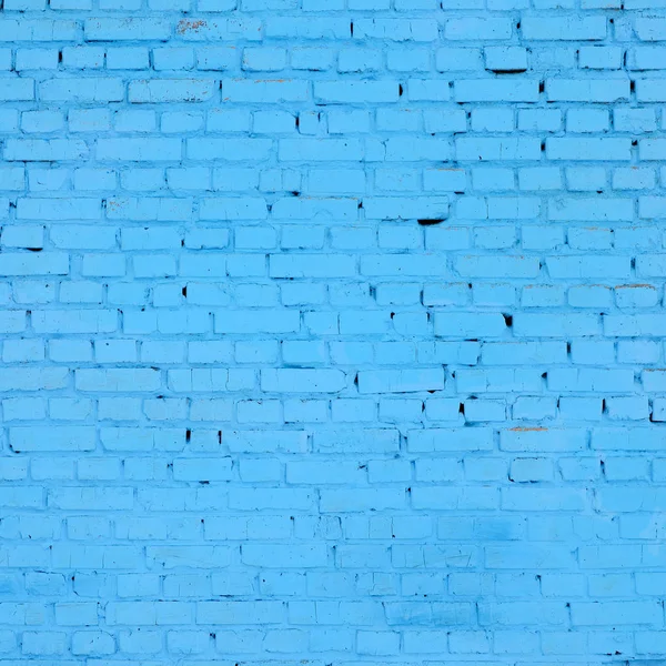 Ceglany Kwadratowy Blok Ściany Tła Tekstury Pomalowane Niebiesko — Zdjęcie stockowe