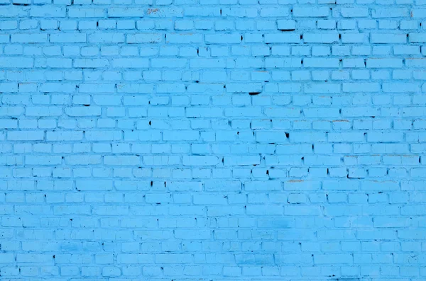 Quadrado bloco de tijolo fundo da parede e textura. Pintado em azul — Fotografia de Stock