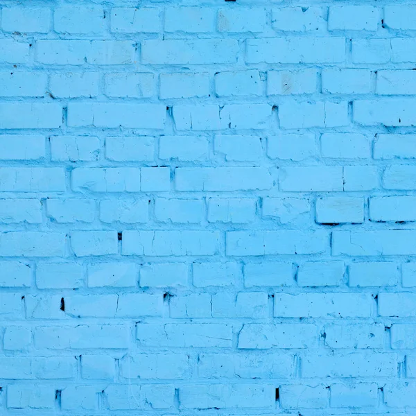 Quadrado Bloco Tijolo Fundo Parede Textura Pintado Azul — Fotografia de Stock