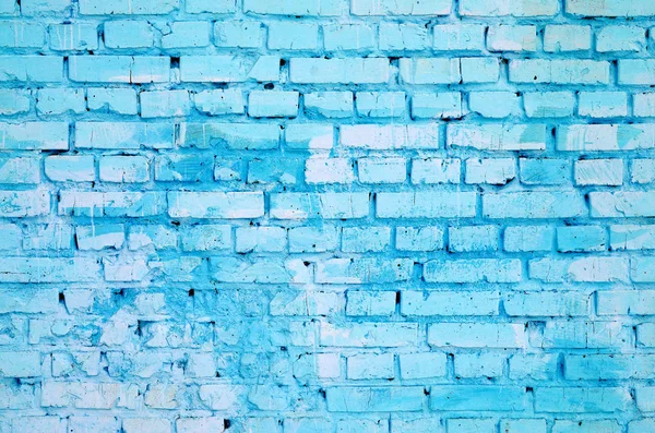 Négyszögletes Blokk Téglafal Háttér Textúra Festett Kék — Stock Fotó