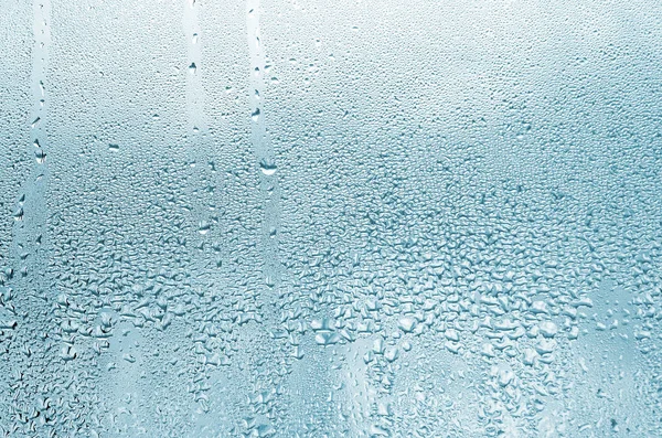 Textura Una Gota Lluvia Sobre Fondo Transparente Húmedo Vidrio Tonificado — Foto de Stock