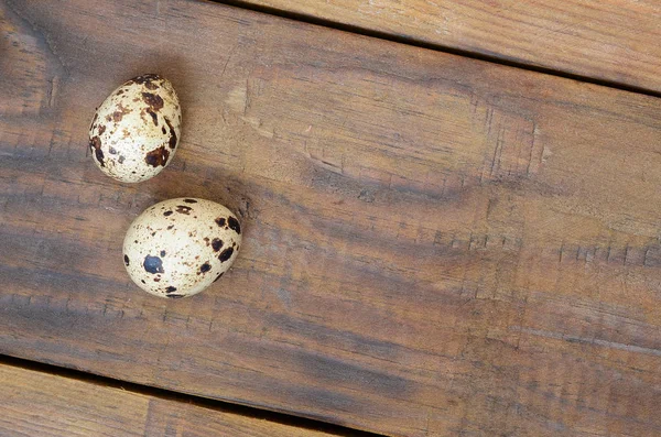 Vaktelägg Mörkbrun Träyta Ovanifrån Tomt Ställe För Text Recept — Stockfoto