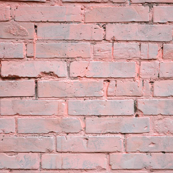 Background Texture Old Brick Wall Painted Pink — Stock Photo, Image