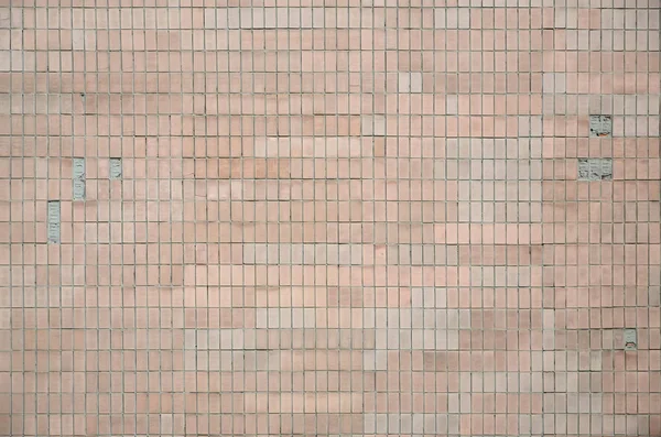 Antiguos Azulejos Pared Beige Soviético Textura Baldosa Exterior Clásica Que — Foto de Stock