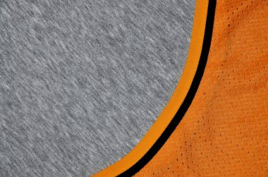 Üstten Görünüm kumaş Tekstil yüzey. Yakın çekim ısıtıcı yeminler ve kumaş doku ince çizgili desenli örgü. Spor giyim kumaş dokusu. Renkli basketbol forması ve ısıtıcı hoodie