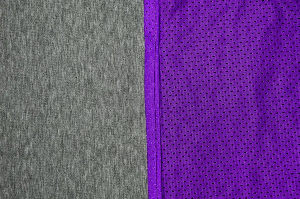 布織物表面の平面図です クローズ アップ ヒーターをくしゅくしゅし 薄い縞模様と手触りの生地を編んだ スポーツ衣料品ファブリックのテクスチャです カラー バスケット ボール シャツとヒーター — ストック写真