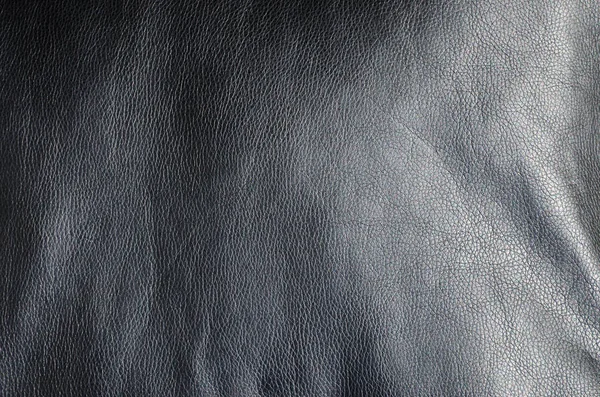 Tekstur Kulit Hitam Atau Dermantin Dengan Lipatan Digunakan Sebagai Bahan — Stok Foto