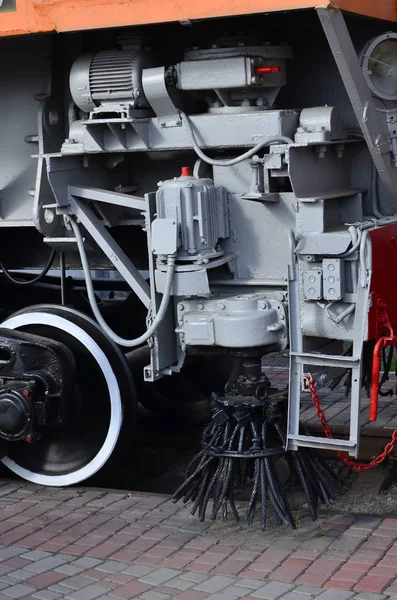 Foto Der Räder Des Technischen Unterstützungszuges Der Russischen Eisenbahn — Stockfoto