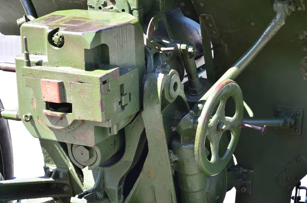 Close Mechanism Portable Weapon Soviet Union World War Painted Dark — Stock Photo, Image