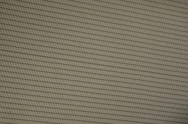 Textura Telhado Metal Pintado Close Visão Detalhada Cobertura Telhado Para — Fotografia de Stock