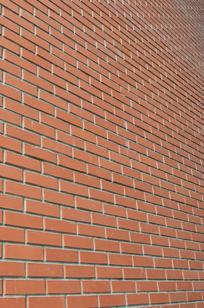 Texture Haut Mur Briques Partir Nombreuses Rangées Briques Rouges Étirant — Photo